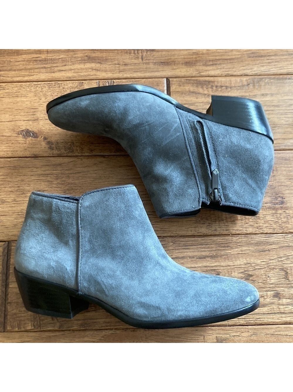 Sam Edelman Petty Ankle Boot Bootie Gray Suede Size 6.5